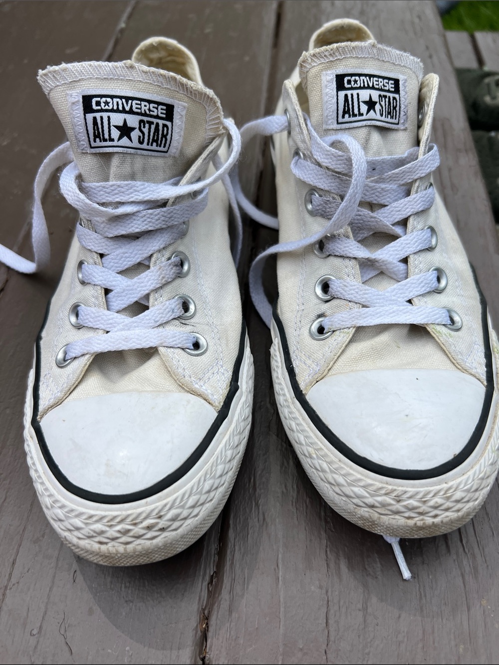 Converse All Star Low Top Sneakers in Off-White and White